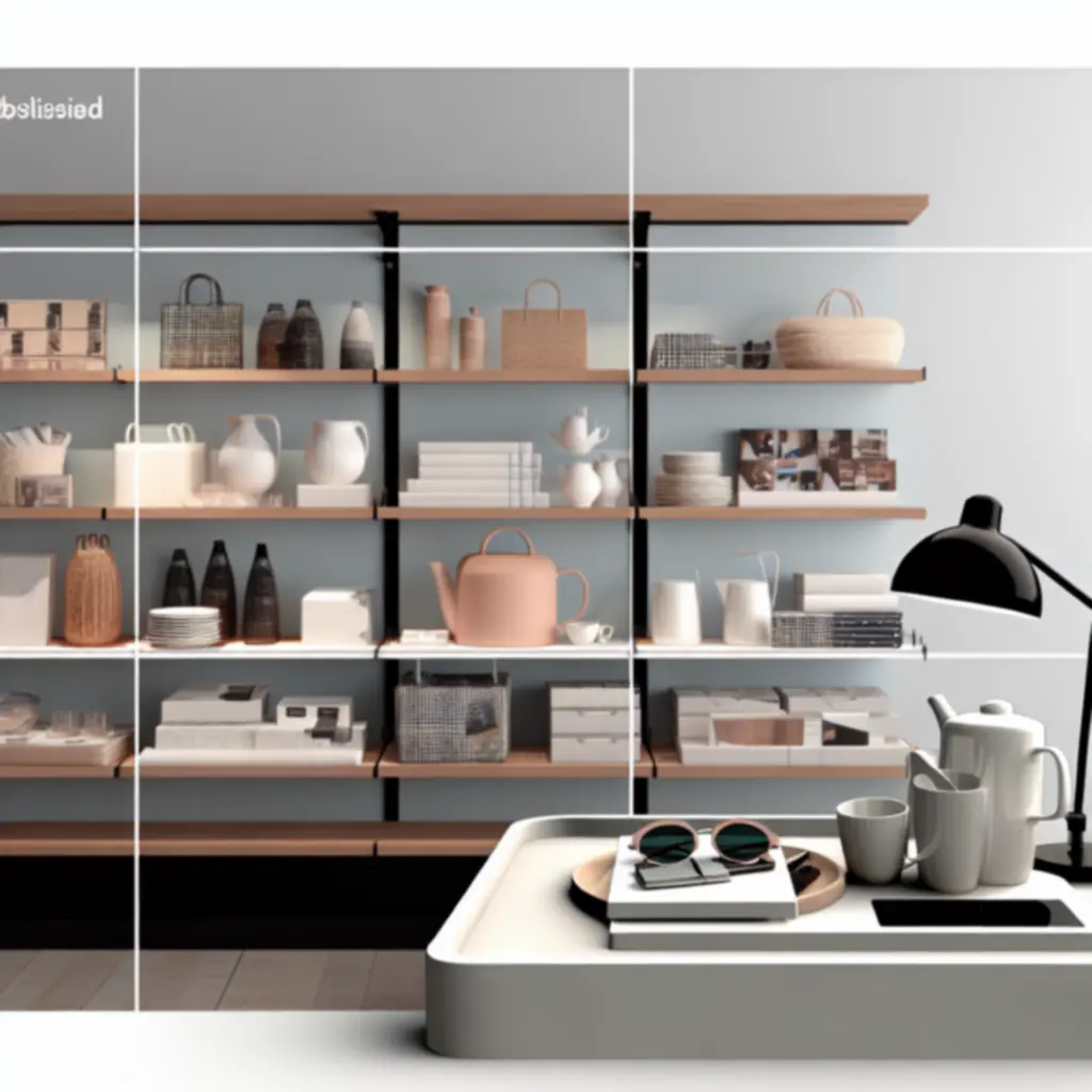 Display of organised product categories in a modern online store