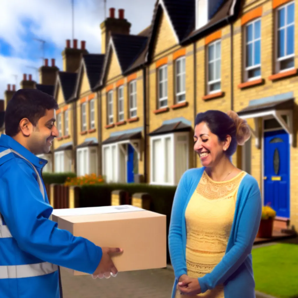 UK parcel delivery concept showing fast and reliable shipping